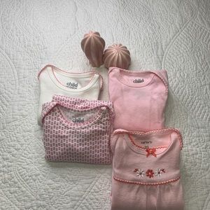 Long Sleeves Onesie Bundle by Child of Mine -Carter’s size 0- 3M and OS